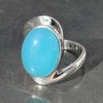 Blue Chalcedony Oval Twist Ring