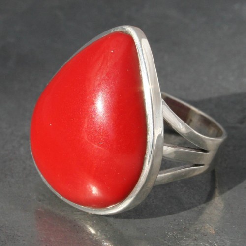 Red Jasper Teardrop Ring