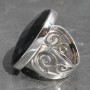 Faceted onyx wireband ring a