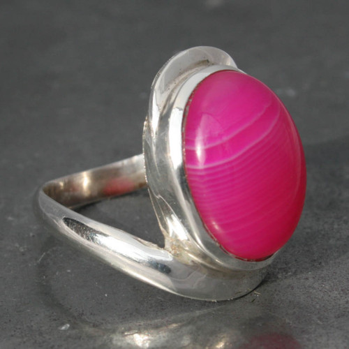 Pink agate twist ring a