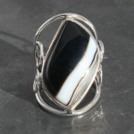 Sard Onyx heart design ring sterling silver, handmade and fair-trade