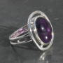 Amethyst ring set i sterling silver 925 handmade and fair trade . Amethyst from Brazil . size 14