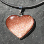 Goldstone heart pendant