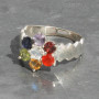 Chakra faceted ring with wave