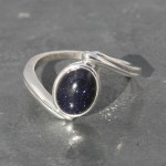 Blue goldstone twist Ring