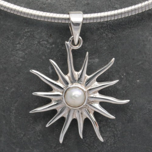 Sun with Pearl Small Pendant