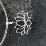 silver lotus pendant